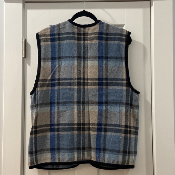 Bass men's wool blend plaid vest medium EUC - Picture 8 of 9